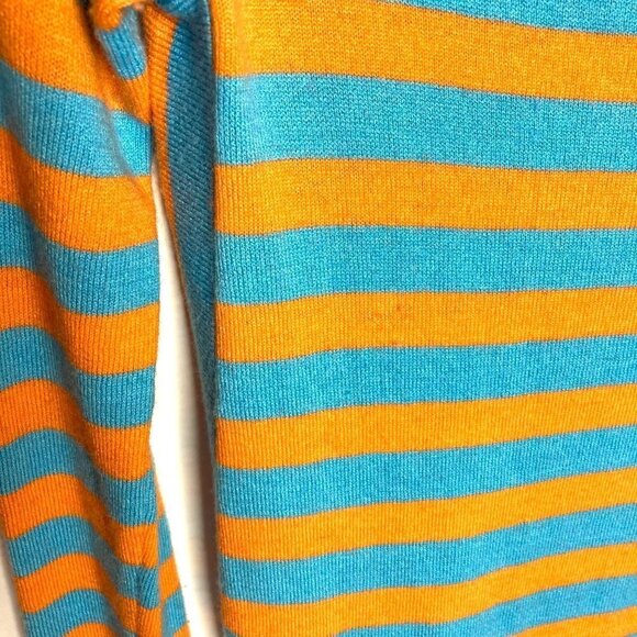 Soft Surroundings Orange Blue Striped Viscose Wool Cashmere Sweater‎ Cozy Sz XS - Picture 5 of 8